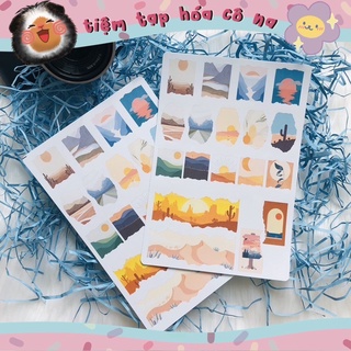 Sticker/decal dán PHONG CẢNH-BOHO STYLE/ trang trí sổ,bullet journal/decal điện thoại,laptop,nón BH-tiemtaphoacona