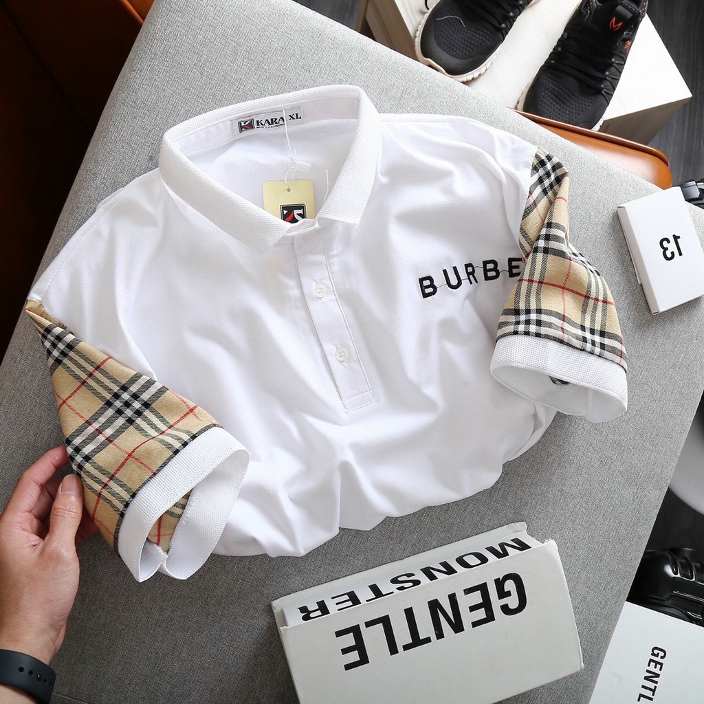 Áo thun nam có cổ tay ngắn thêu kiểu BBR mẫu mới nhất cao cấp AHFASHION | BigBuy360 - bigbuy360.vn