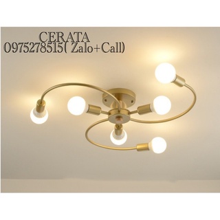 Đèn Trần xoáy 6 bóng Trang Trí DT/S/6B Trang Trí Nhà Hàng, Phòng Khách, Phòng Bếp , SHOWROM [ Tặng kèm bóng led ]