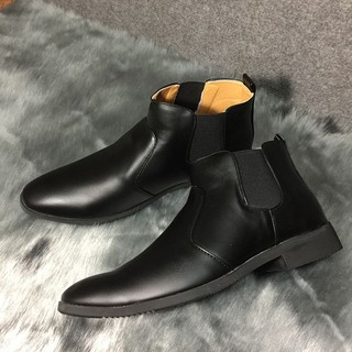 Giày Boot Chelsea Da Trơn