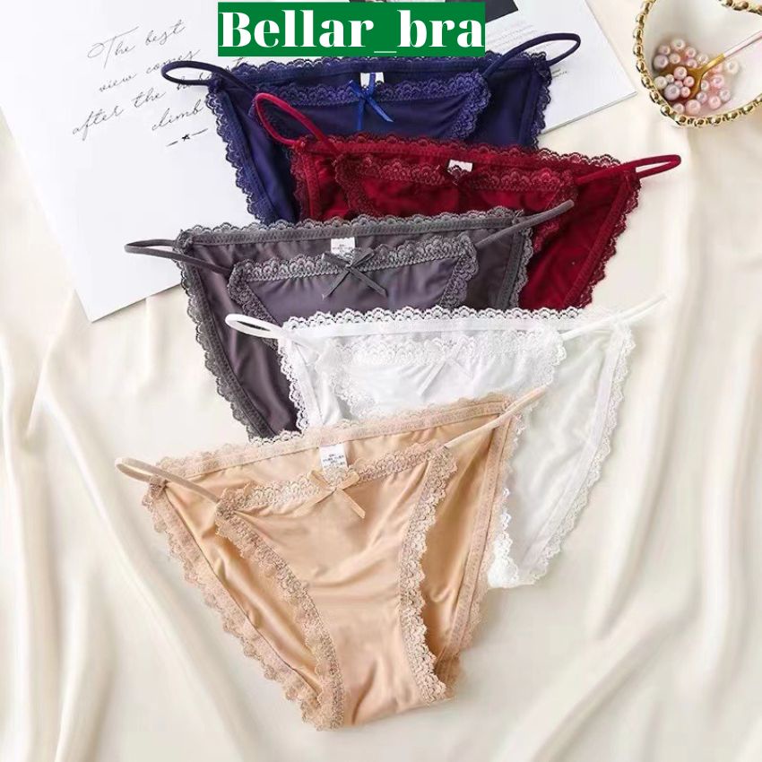 Quần lót nữ 2 dây sexy, quần chíp gợi cảm viền ren mềm mại êm ái Bellar_bra L829