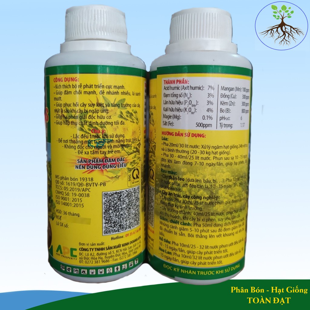 Phân bón lá sinh học Max Roots (100ml), Humic Acid Ra Rễ Cực Mạnh, Chuyên dùng cho mai vàng, hoa kiểng