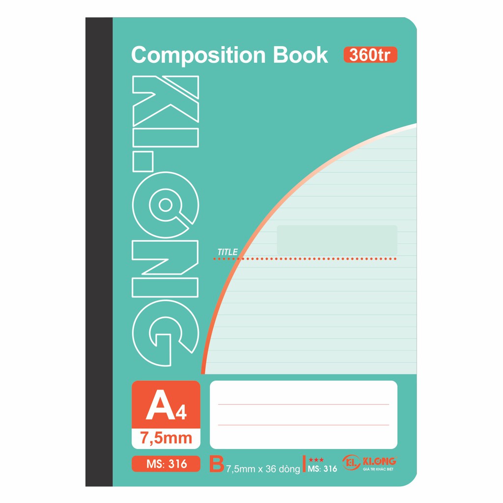 Sổ may 360tr A4 58/88 Compostion Book; MS: 316