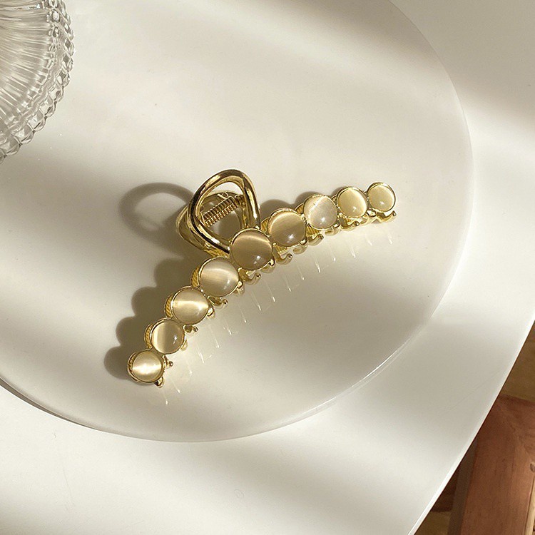 Kẹp Tóc Kim Loại Đính Đá Opal Phong Cách Hàn Quốc Thời Trang Cho Nữ