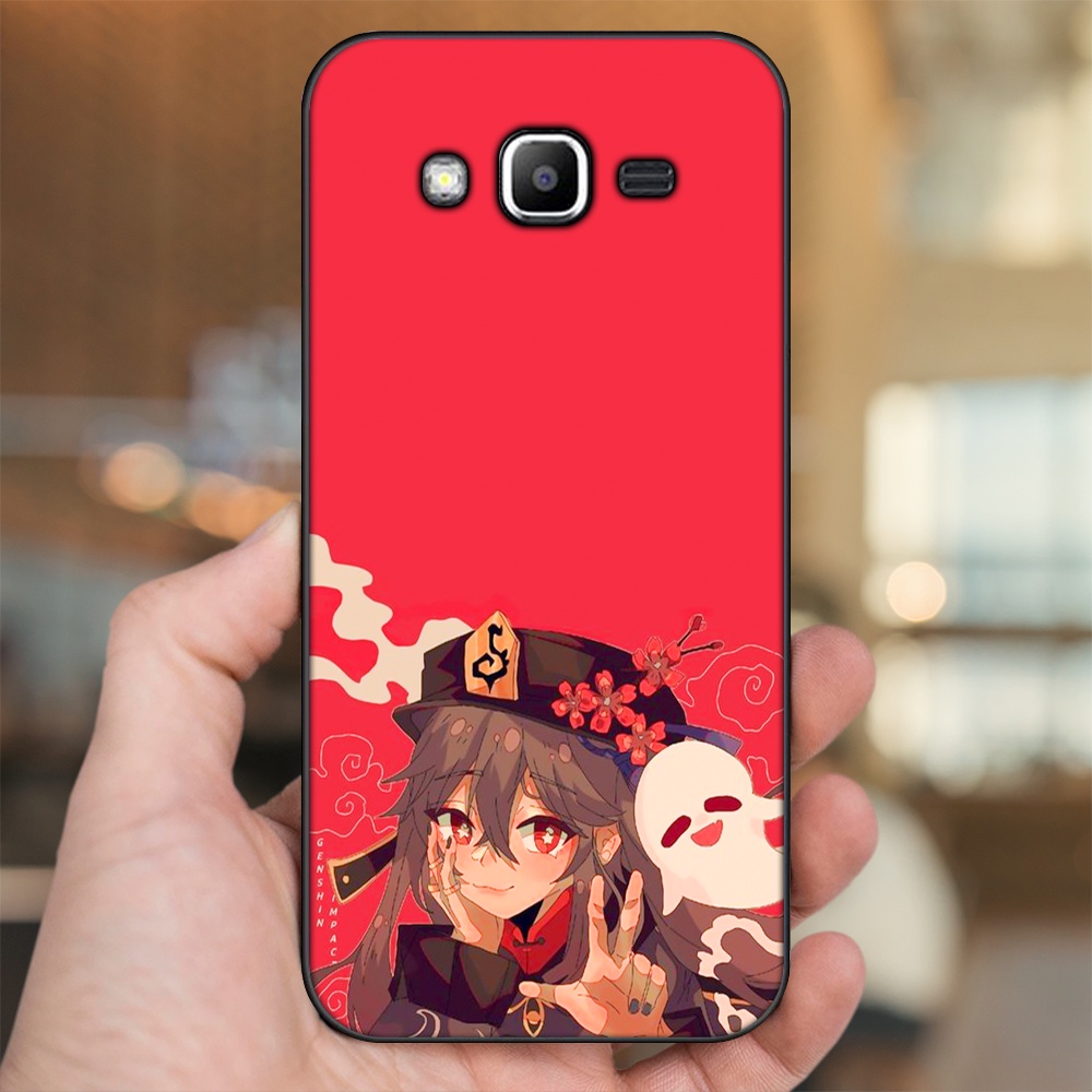 Ốp lưng Samsung J2 Prime, J3 2016, J5 2015 viền đen in hình Hutao Genshin Impact