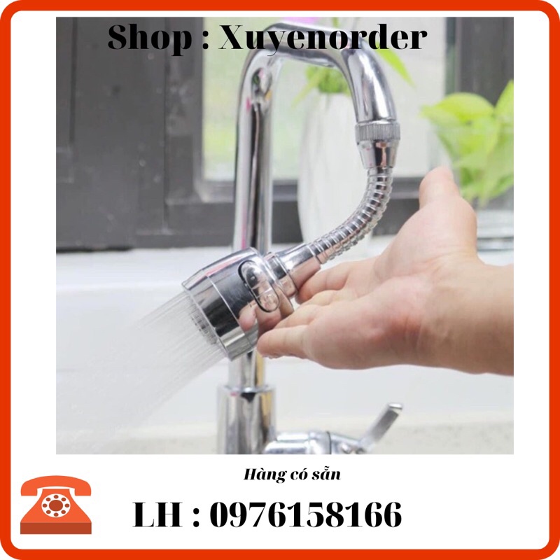 Vòi hoa sen rửa bát tăng áp suất xoay đầu dùng trong hộ gia đình dài 16,5cm hàng cao cấp + tặng kèm 4 món (sẵn hàng)