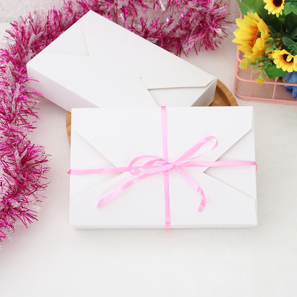 SUYOU 10Pcs Brown &amp; White Envelope Case Gift Packaging Cookie Presents Candies Paper Box