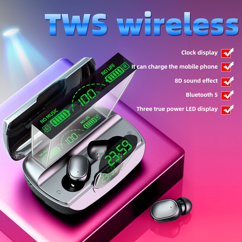 Tai nghe không dây Vitog G6 TWS âm thanh nổi cảm ứng Bluetooth 5.1 chống nước