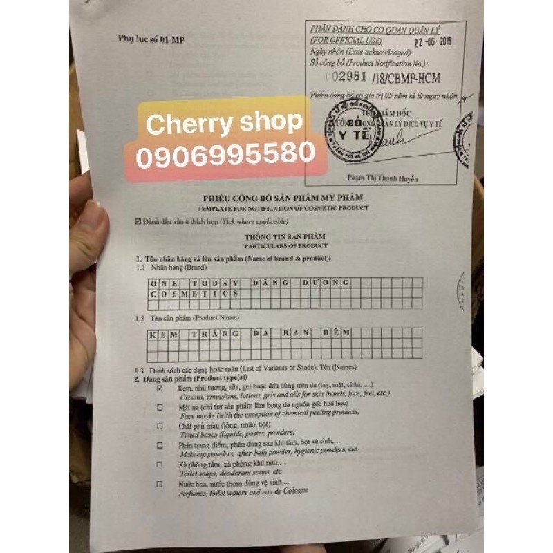 bán sĩ kem dưỡng trắng da ban đêm/ngày One today vip 15g giá bao bì 194k