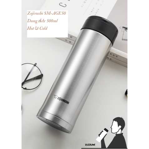 Bình giữ nhiệt Zojirushi SM-AGE50-XA 0,5L , bảo hành giữ nhiệt 1 năm chính hãng