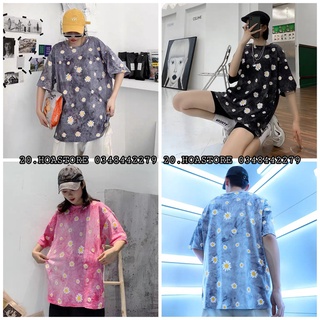 ÁO PHÔNG LOANG MÀU HÌNH HOA CÚC UNISEX HỒNG XÁM ĐEN HOT