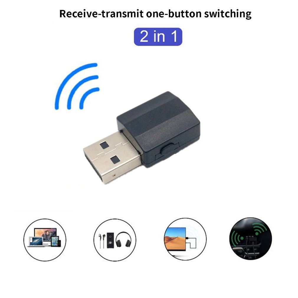 Usb Bluetooth Dongle 5.0 Truyền Tín Hiệu Âm Thanh Cho Loa Xe Hơi Pc Tv