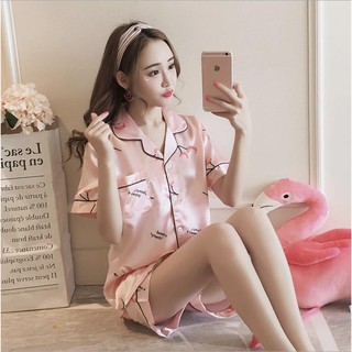Đồ ngủ Lụa mặc nhà Pyjama Luxury 2DECEMBER, Hồng Cherry PY09