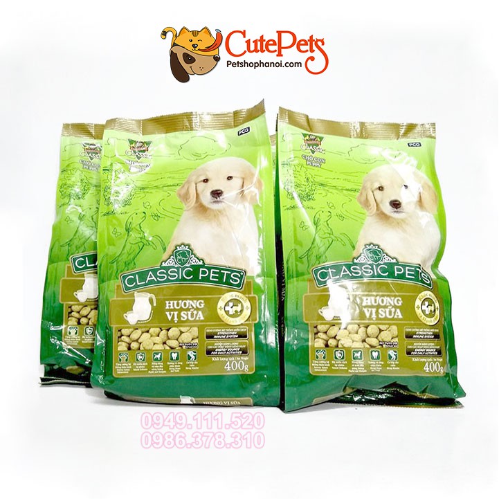 Thức ăn cho chó con Classic Pets Puppy 400g Vị sữa hạt cho chó giá rẻ - CutePets