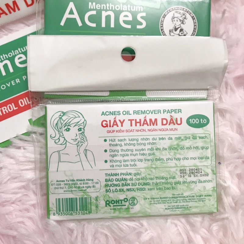 Giấy thấm dầu Acnes 100 tờ | BigBuy360 - bigbuy360.vn