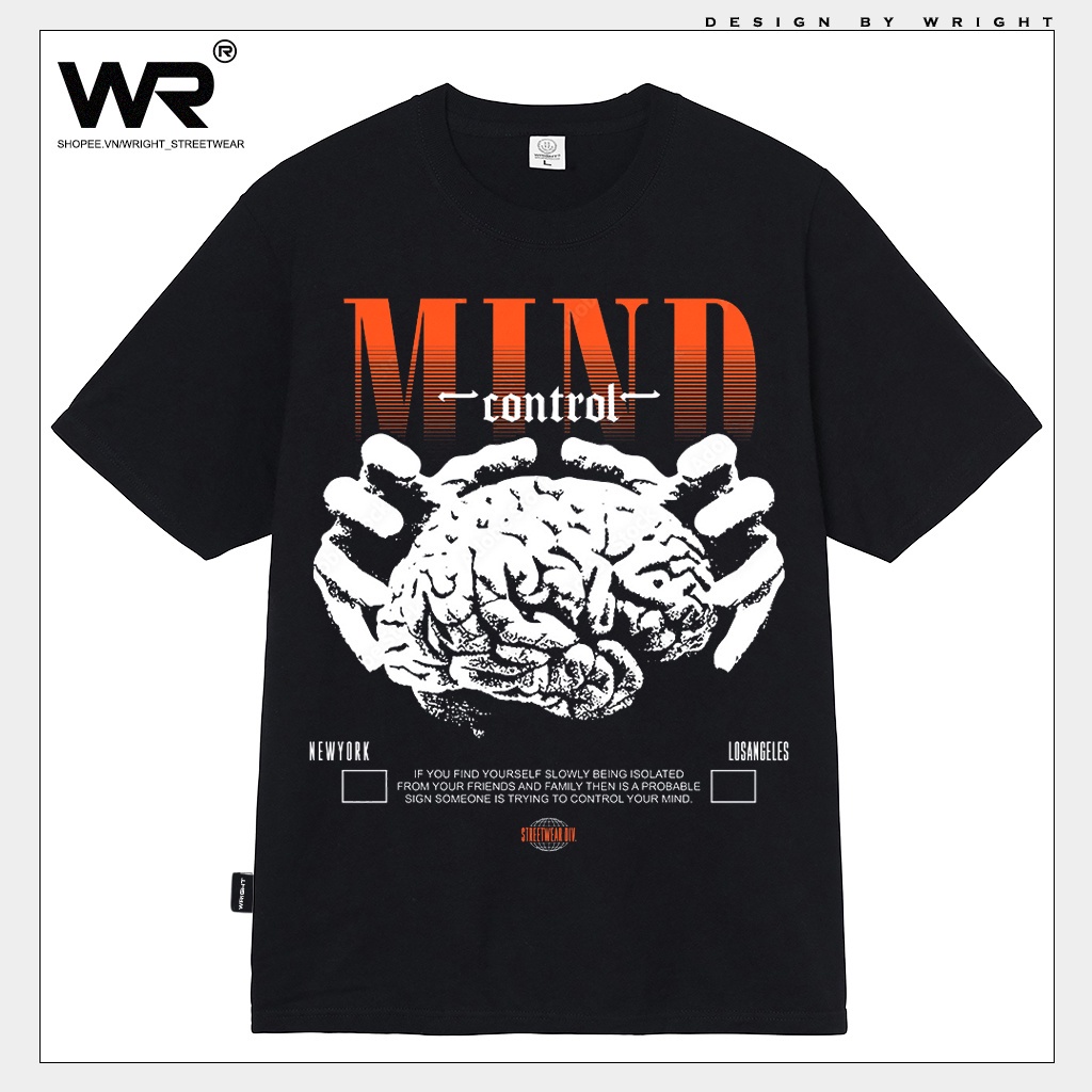 Áo thun Wright mind control new york kiểm soát tâm trí streetwear đơn giản cổ điển