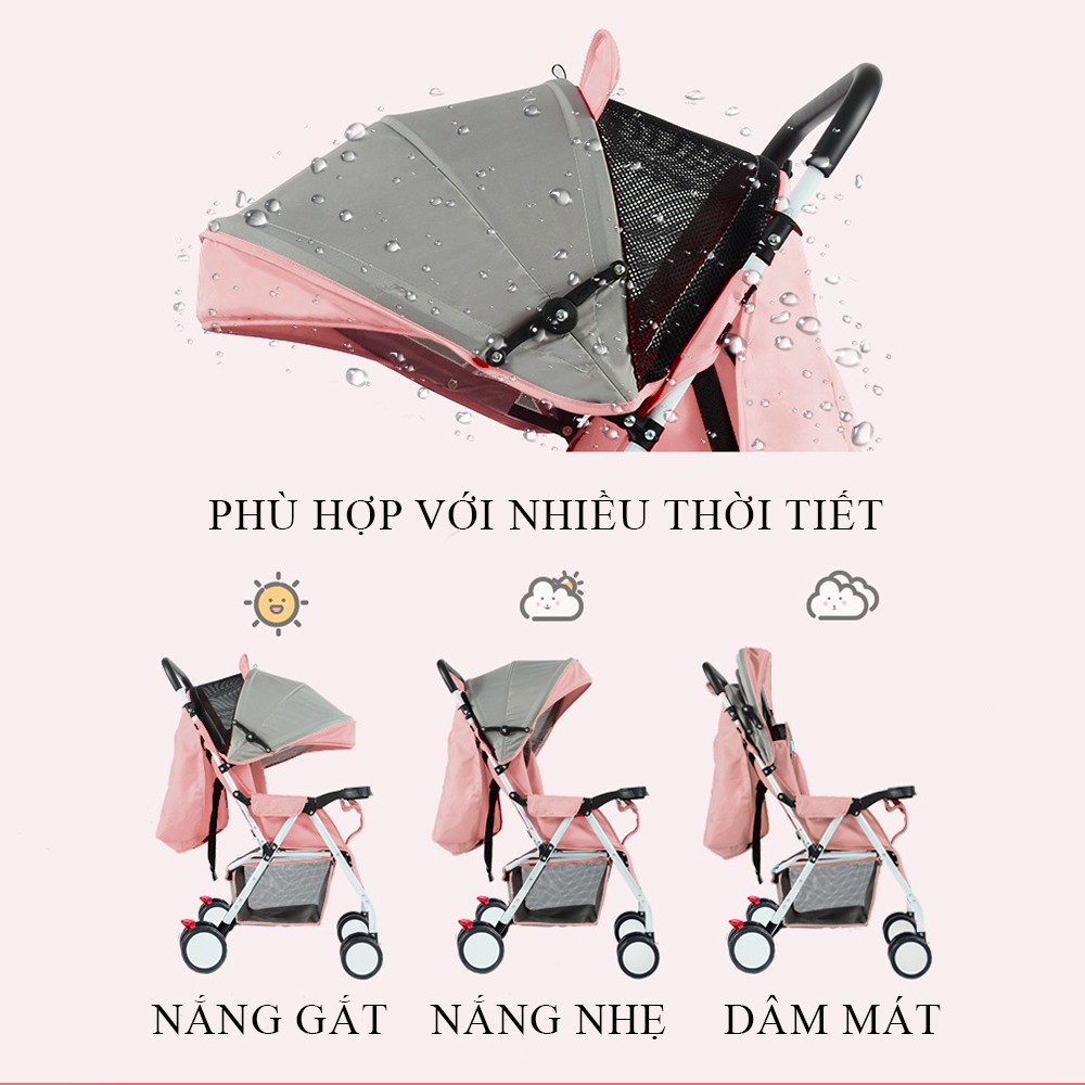 Xe đẩy em bé, xe nôi hai chiều phiên bản cao cấp hai tư thế nằm ngồi siêu nhẹ có thể gấp, xách tay cho bé 0-3 tuổi.