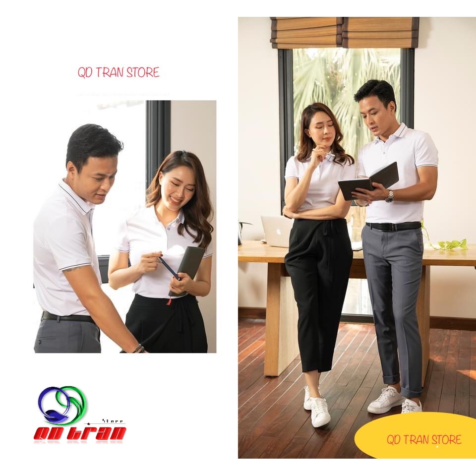 Áo phông Polo nam nữ viền kẻ | chất liệu cotton pha Poly | co giãn 4 Chiều | BigBuy360 - bigbuy360.vn