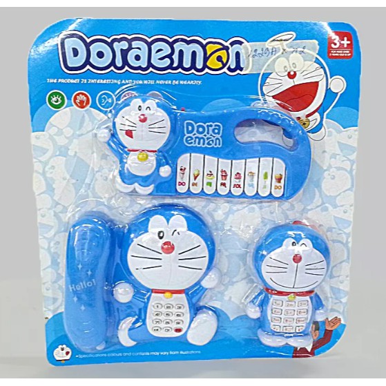 Bộ đồ chơi 3 món Doremon (đàn, điện thoại bàn, ĐTDĐ) cho bé