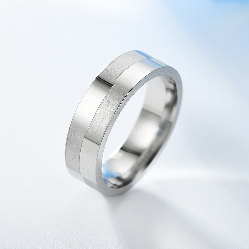 Nhẫn Thép Titan 6mm Thiết Kế Đơn Giản Thời Trang Cho Nam