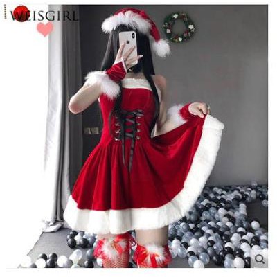 Set đồ trang phục hóa trang thành thỏ sexy đầm ống bông phối ren vớ tất vòng bao tay noel giáng sinh ulzzang nhiều mẫu