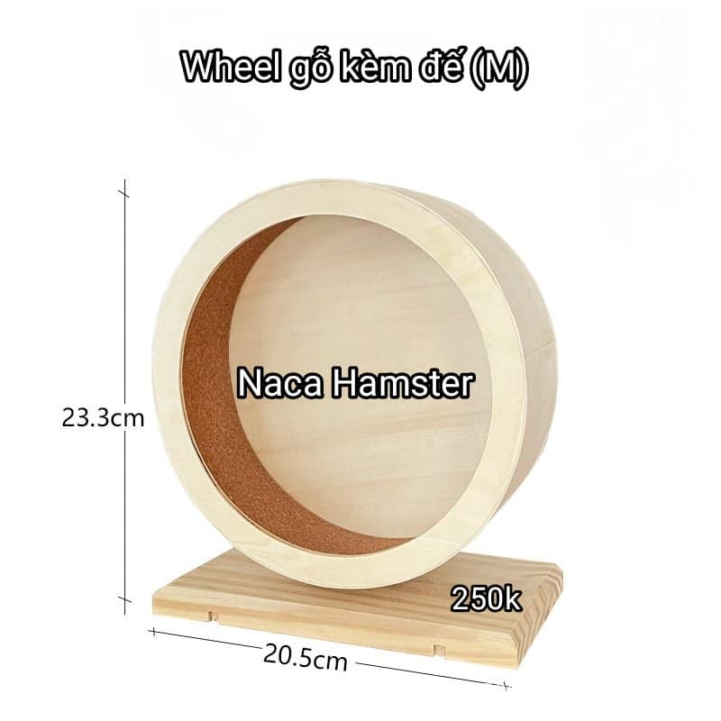 Wheel chạy hamster gỗ tự nhiên có đế