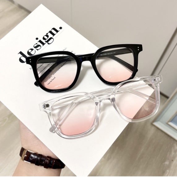 Kính mắt nữ nhiều màu kính Kính mát tạo hiệu ứng má hồng dễ thương hai màu trong suốt gọng đen ZOE