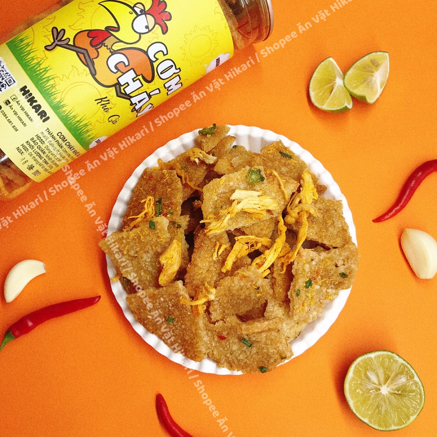 Cơm cháy khô gà 300g đồ ăn vặt ngon vệ sinh an toàn thực phẩm - Hikari | BigBuy360 - bigbuy360.vn