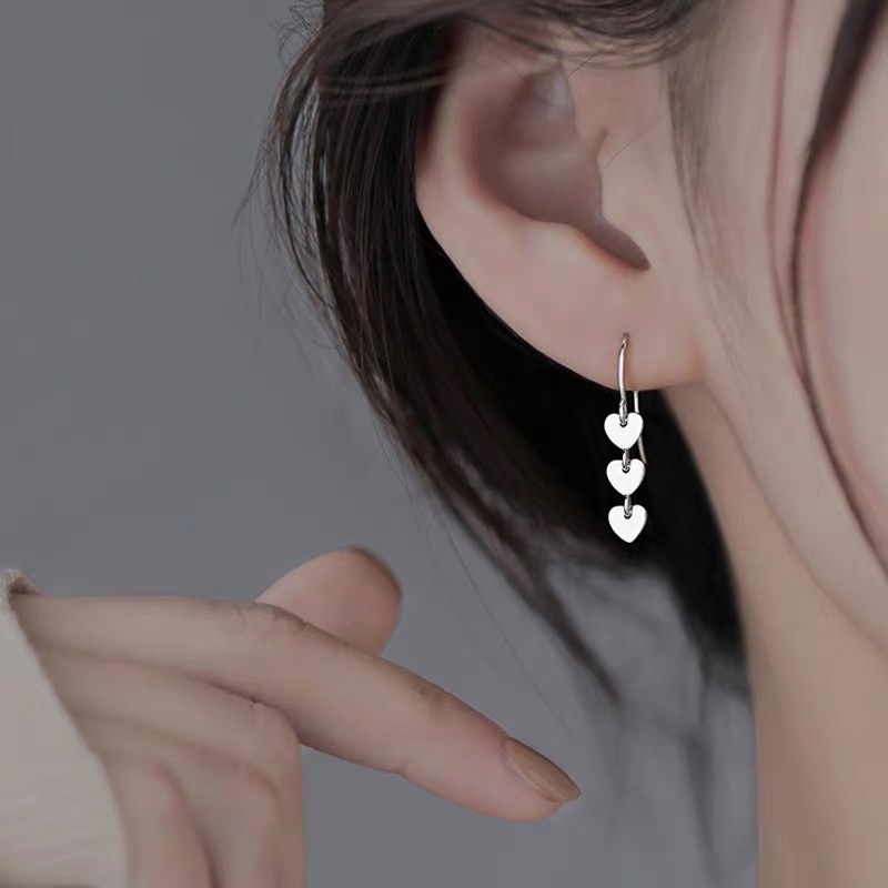 Bông tai trái tim nhiều kiểu dễ thườn