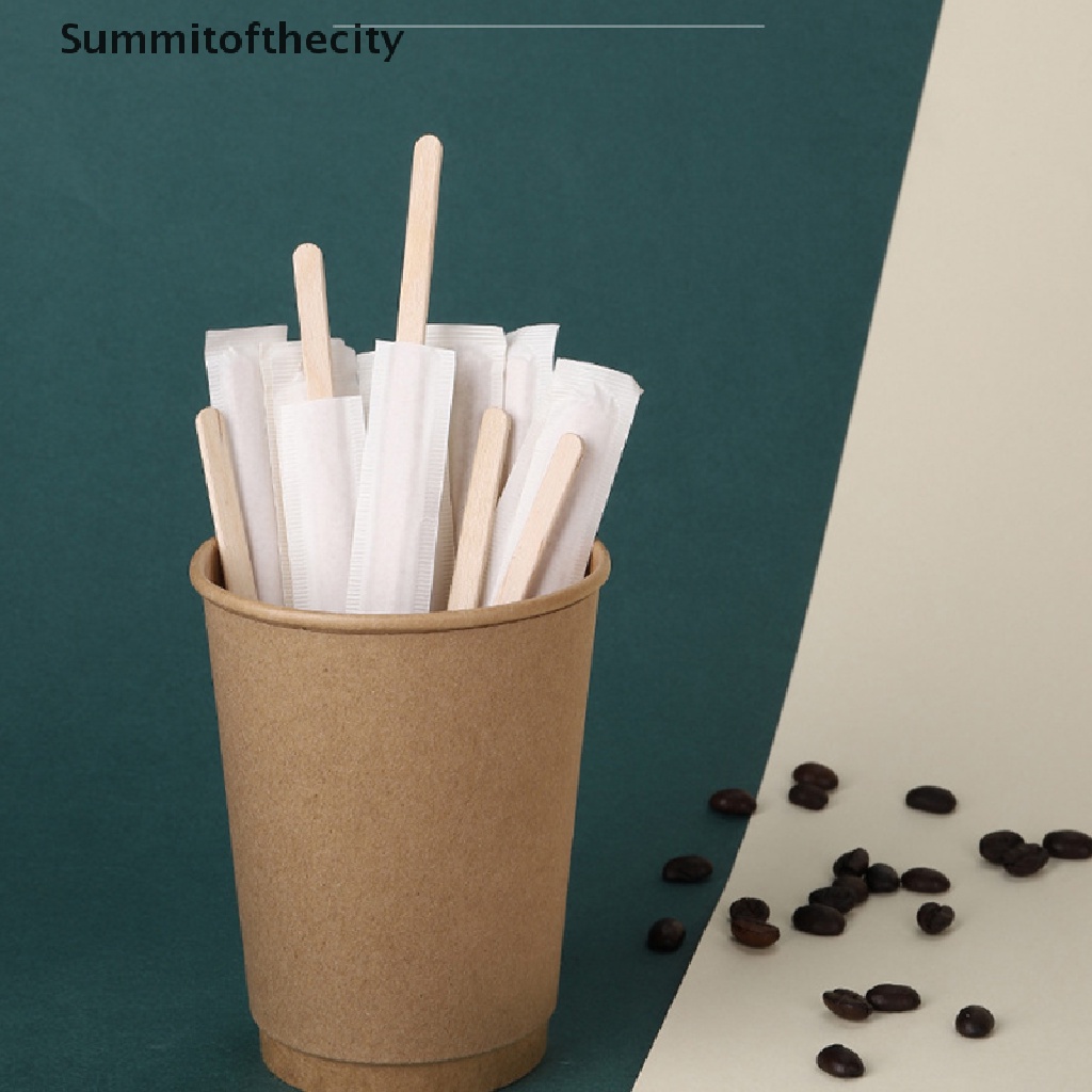 Set 100 Que Khuấy Trà / Cà Phê Bằng Gỗ Tự Nhiên Dùng Một Lần