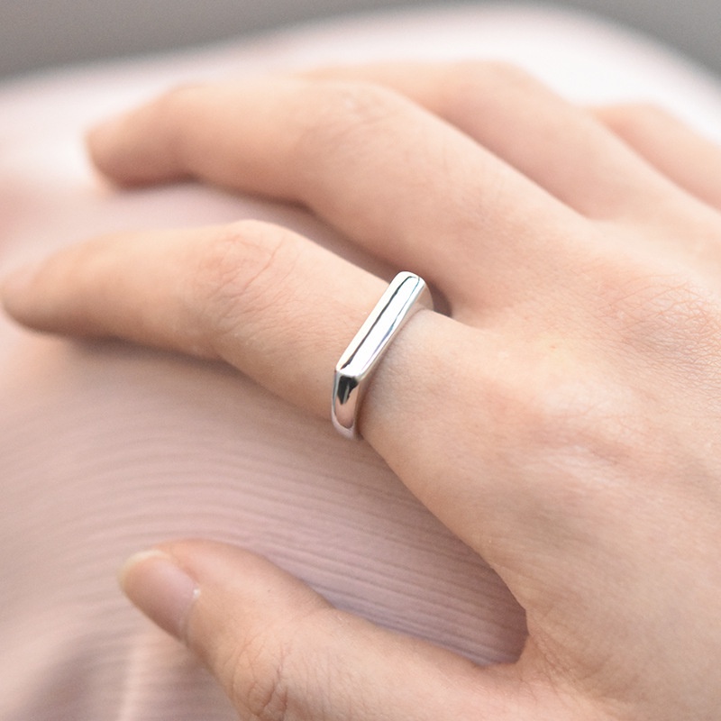Nhẫn Hở Hình Vuông Thiết Kế Tối Giản Có Thể Điều Chỉnh