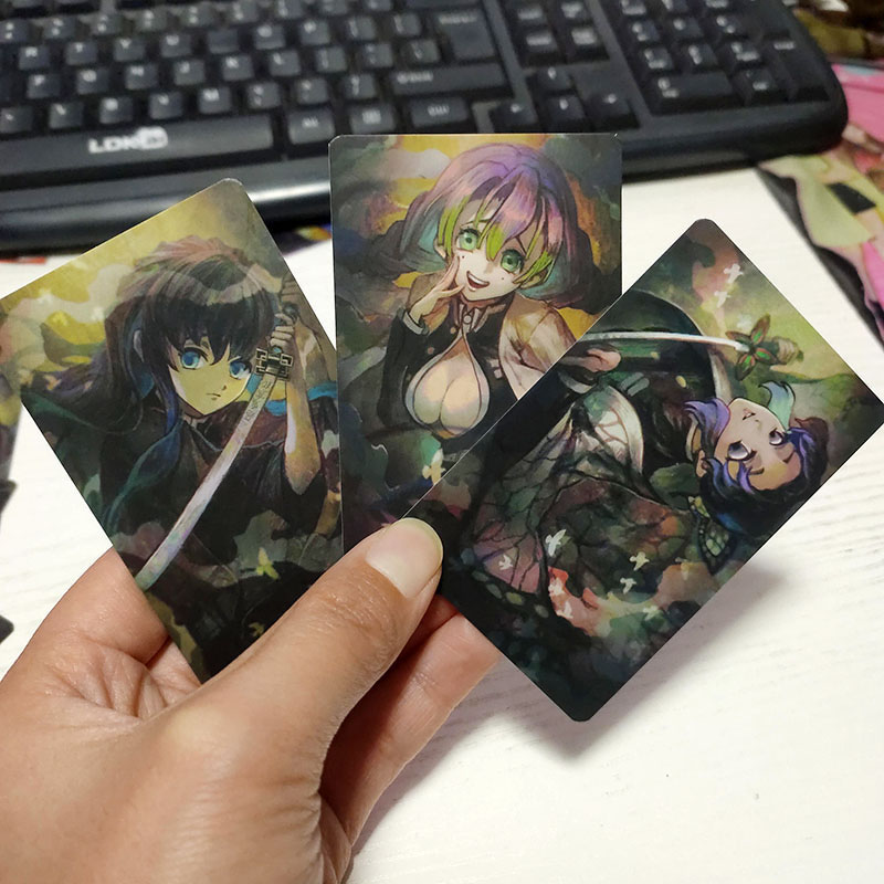 Bộ 9 thẻ hình nhân vật anime Nhật Bản Kimetsu No Yaiba Demon Slay Jojo 's Bizarrre Adventure