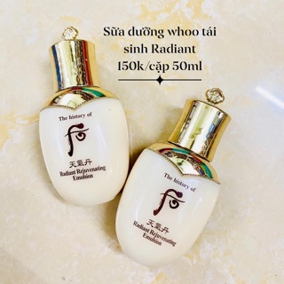 Cặp sữa dưỡng whoo tái sinh Radiant