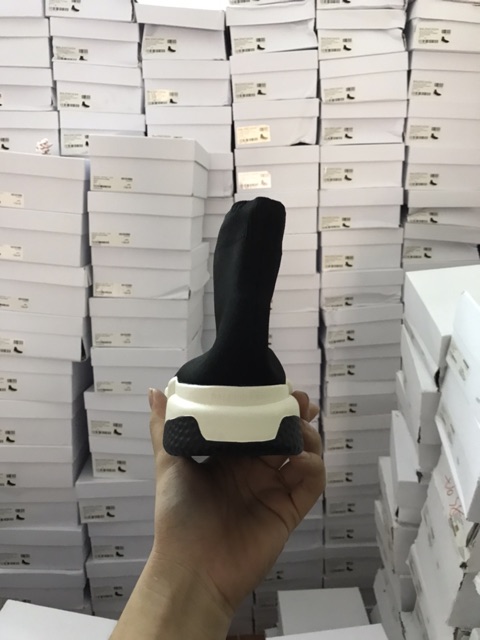 Giày sneaker Balen Speed đen đế trắng đen nam nữ | BigBuy360 - bigbuy360.vn