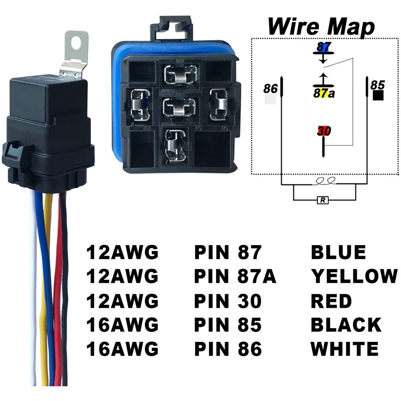 Set 5 Rơ Le Bán Dẫn 40 / 30 Amp 12 V Dc 12 Awg 5-pin