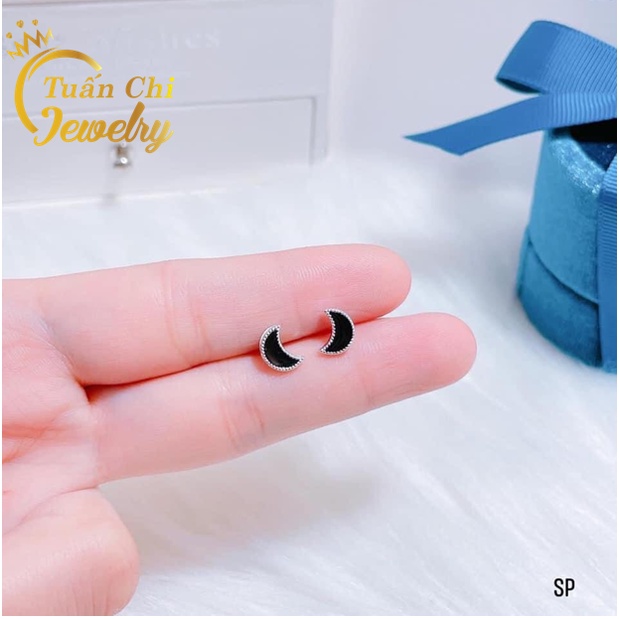Khuyên Tai Bạc- Bông Tai Nữ Kiểu Sơn Đen Nổi Bật, Cá Tính, Đơn Giản [Khuyên Tai Nam]