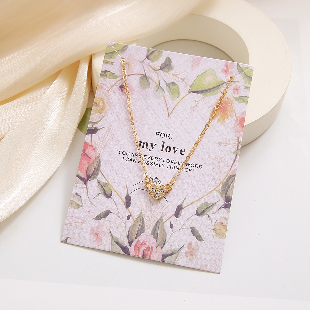 iF YOU Vòng cổ choker   mạ vàng mặt trái tim đính kim cương giả thời trang