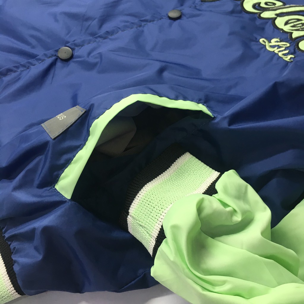 Áo Khoác Bomber Dù, Áo khoác unisex in chữ Angeleen Phong Cách Hàn Quốc.