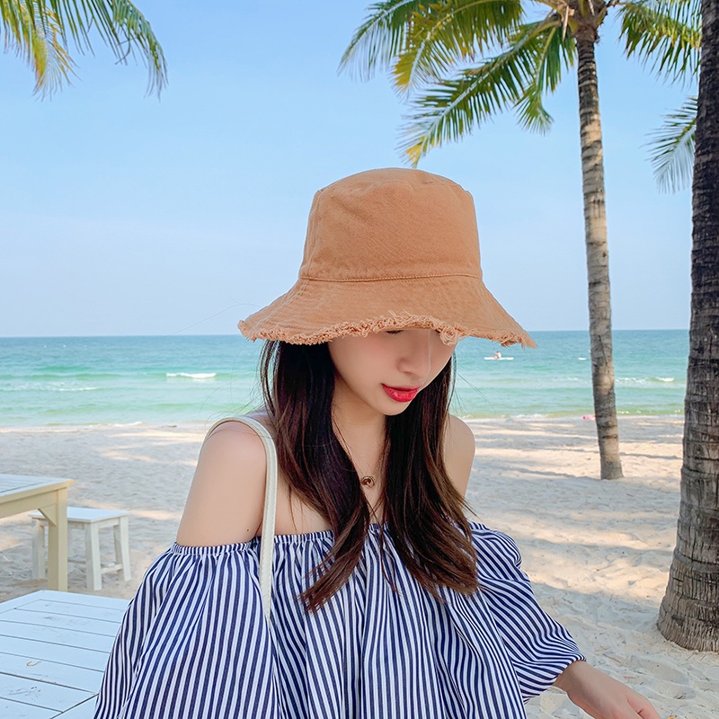 [Fashion Monochrome Cotton Fisherman Caps ] [ Men&amp;Women Harajuku Fringed Basin Hat ] [ Summer Leisure Multicolor Sun Beanies]