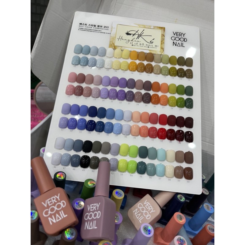 [Mã SR11JUNE5 giảm 20K đơn 50K] SET SƠN VERY GOOD NAIL 60 MÀU tặng kèm bảng và base top