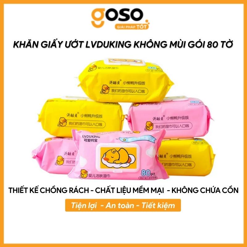 [GOSO] Combo 10 Khăn Giấy Ướt Vịt Vàng LVDUKING, Khăn Ướt Mini Bỏ Túi Tiện Dụng (Tặng Xô Nhựa)