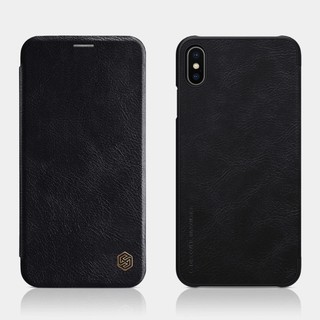Bao da leather cho iPhone X / Xs / Xs Max hiệu Nillkin Qin (có ngăn đựng thẻ, mặt da siêu mềm mịn) - Hàng chính hãng