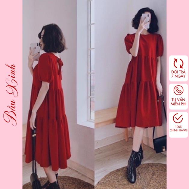 Đầm bầu thời trang thiết kế công sở dáng dài phong cách Hàn Quốc rẻ đẹp- Váy bầu đẹp giá rẻ