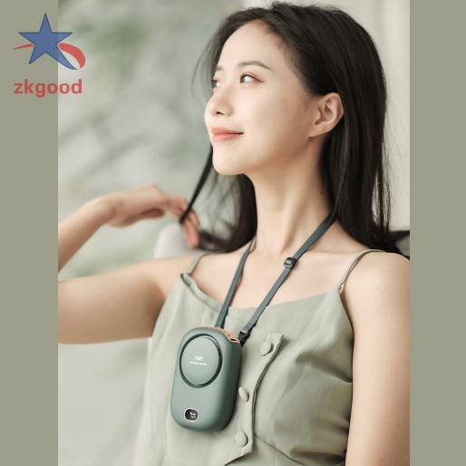 Quạt mini thiết kế treo cổ tiện dụng khi mang theo kết nối cáp USB tiện lợi