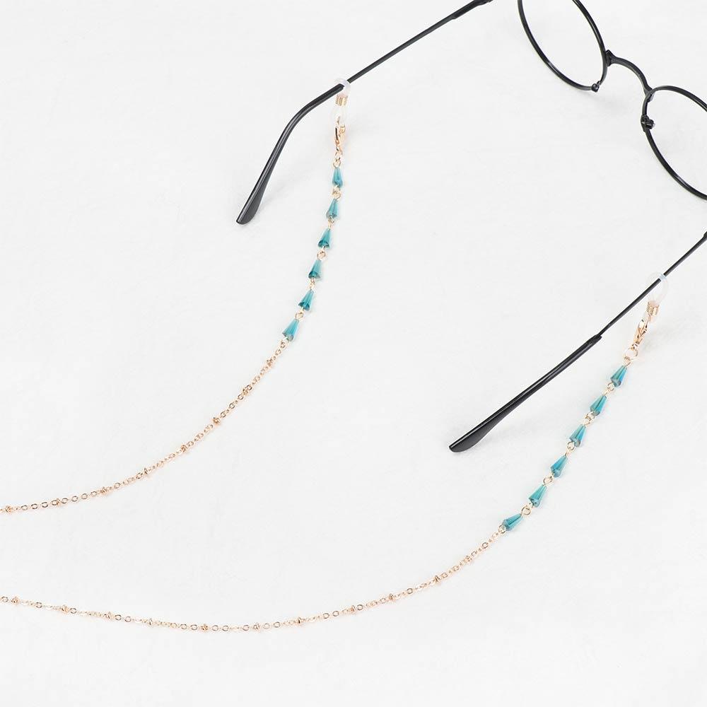 YVE Dây Đeo Mắt Kính Đính Hạt Pha Lê Kim Loại