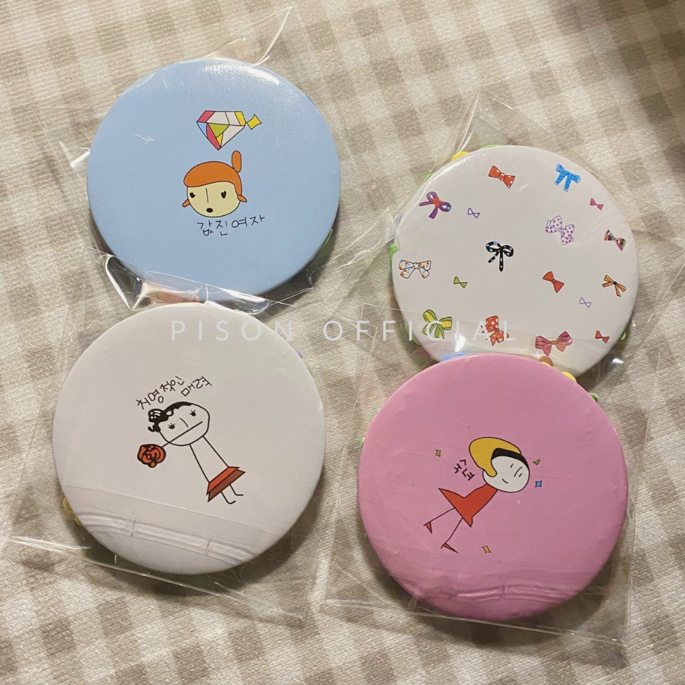 Gương trang điểm handmade Pison từ đất sét xốp nhẹ - giao màu ngẫu nhiên - 01 cái