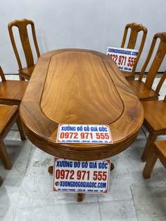 Bàn ăn hình bầu dục 180*90cm
