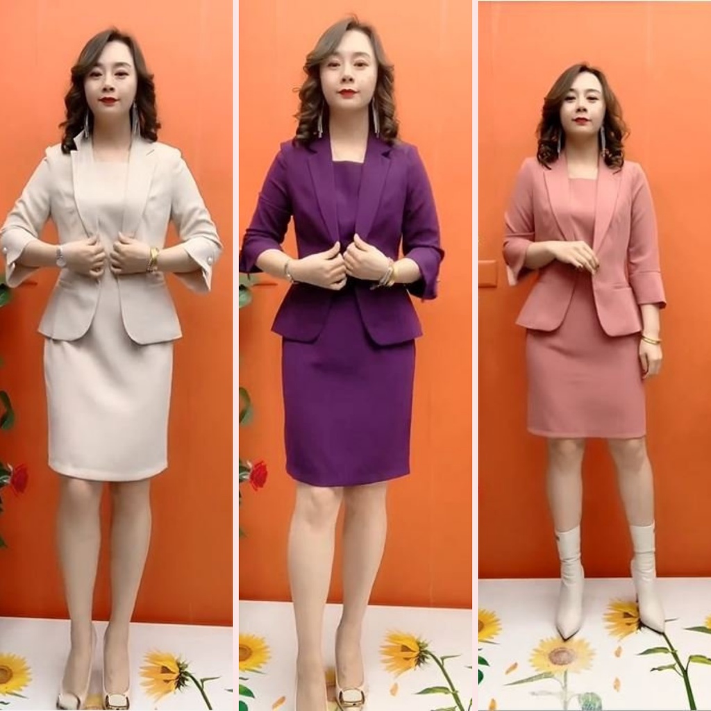 Sét Áo Vest + Váy Sát Nách Nữ Cao Cấp ,Set vest nữ công sở chất liệu tuyết mưa đứng form không nhăn _SV1