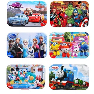 Bộ Xếp Hình 60 Mảnh Hộp Sắt In Dập Nổi Hãng Disney Giá Thanh Lý