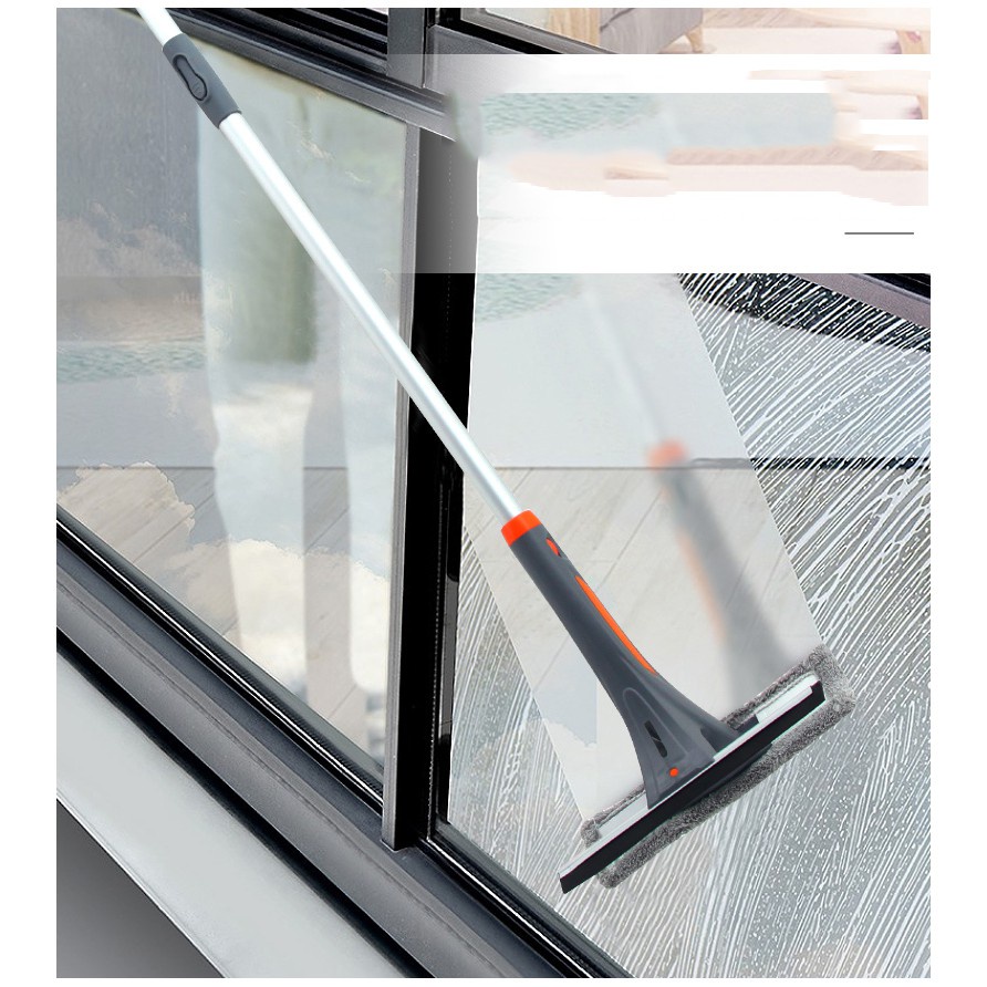 Cây lau kính thông minh cán dài 1,75m tặng kèm bông dự phòng - Chổi lau kính có bình sịt tự động đa năng